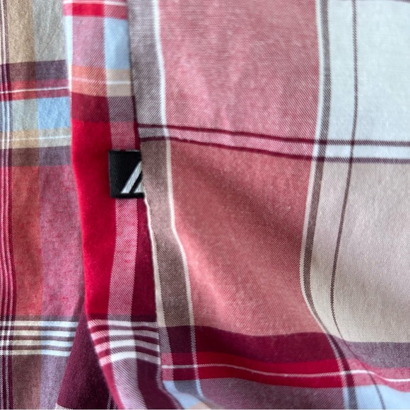 Ablanche Big & Tall 6XL Shirt Mens Button Up Retro Plaid Red Grey Short Sleeves - Picture 5 of 8